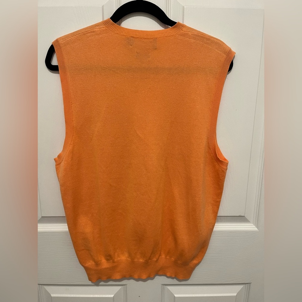 Polo Ralph Lauren 100 % Cotton Men's Vest Orange Blue Pony Size M - Picture 2 of 7